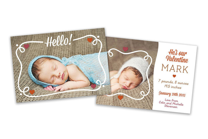 New Born Card - Baby Boy - Photoshop Templates - CreativePresets.com